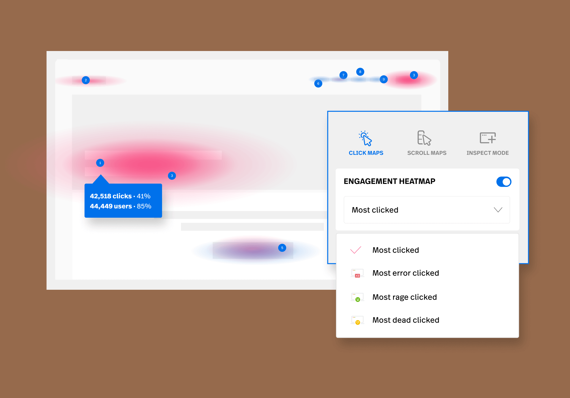 Screenshot of FullStory Heatmaps Product